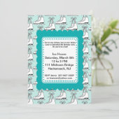 Unisex Winter Party Ice Skaten Einladung (Stehend Vorderseite)