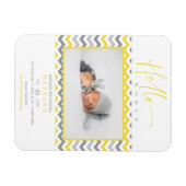 Unisex Yellow Grey Zigzag Hello World Magnet (Horizontal)