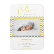 Unisex Yellow Grey Zigzag Hello World