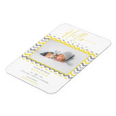 Unisex Yellow Grey Zigzag Hello World Magnet (Linke Seite)