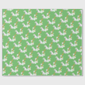 Unisex Zwillingsbabys mit Storchverpackungspapier Geschenkpapier (Flach)