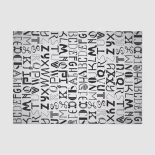 Unisexalphabet-Typografie-Seidenpapier Seidenpapier