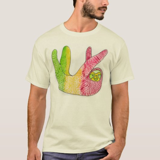 UnisexRasta Sloth-Shirt auf Bio T durch Megaflora T-Shirt (Vorderseite)