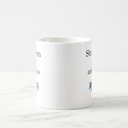 Unispruch "arbeitslos mit WLAN" Studenten Kaffeetasse (Mittel)