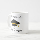 Unispruch "Bachelor of Angst" Geschenk, Studenten Kaffeetasse (Vorderseite Links)