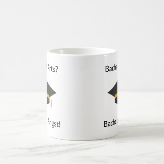 Unispruch "Bachelor of Angst" Geschenk, Studenten Kaffeetasse (Mittel)