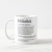 Unispruch "Bibliothek" Geschenk, Studenten Kaffeetasse (Links)