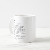 Unispruch "BWL" Student Geschenk, Studenten Kaffeetasse (Vorderseite Links)