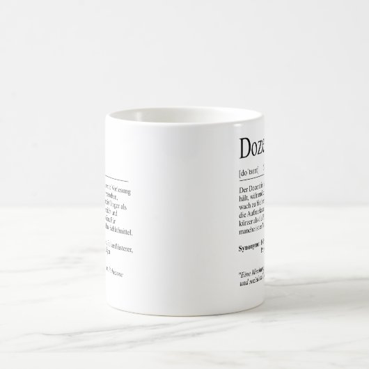 Unispruch "Dozent" Student Geschenk, Studenten Kaffeetasse (Mittel)