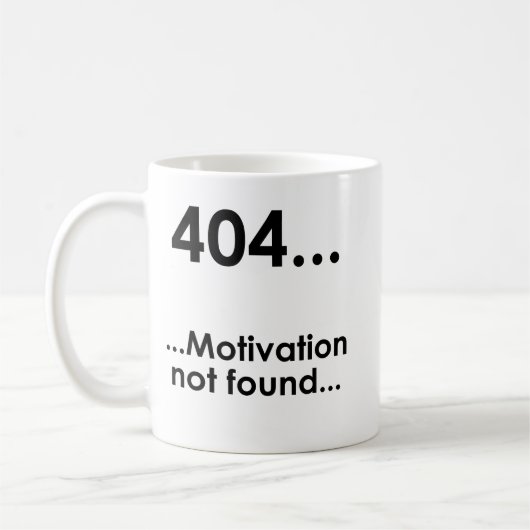Unispruch "Error404" Geschenk, Studenten Kaffeetasse (Links)