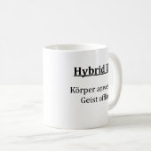 Unispruch "Hybrid Uni" Geschenk, Studenten Kaffeetasse (VorderseiteRechts)