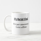 Unispruch "Hybrid Uni" Geschenk, Studenten Kaffeetasse (Links)