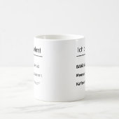 Unispruch "Ich bin Student" Geschenk, Studenten Kaffeetasse (Mittel)