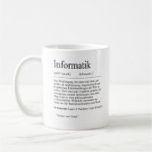 Unispruch "Informatik" Geschenk, Studenten Kaffeetasse (Links)