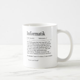 Unispruch "Informatik" Geschenk, Studenten Kaffeetasse