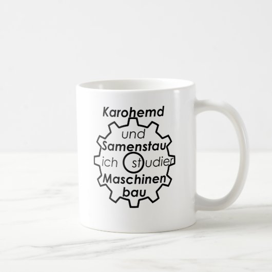 Unispruch "Karohemd & Samenstau" Studenten Kaffeetasse (Rechts)