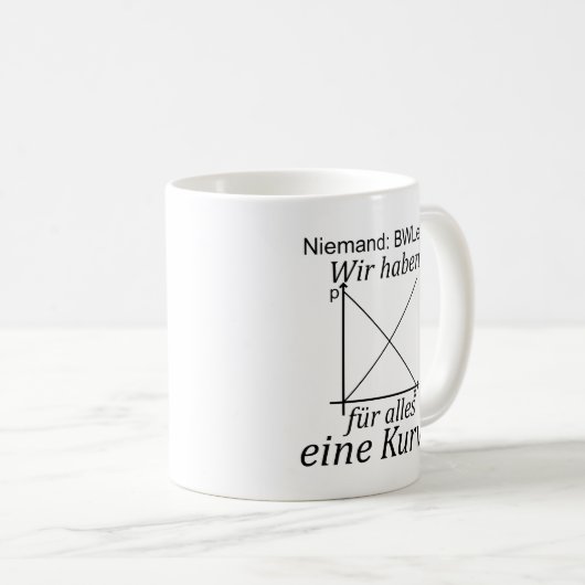 Unispruch "Kurve" Student Geschenk, Studenten Kaffeetasse (VorderseiteRechts)