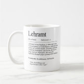 Unispruch "Lehramt" Geschenk, Studenten Kaffeetasse (Links)