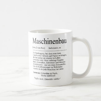 Unispruch "Maschinenbau" Geschenk, Studenten Kaffeetasse