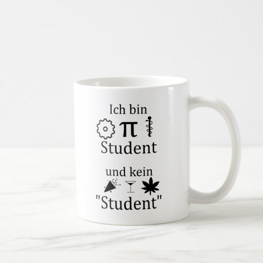 Unispruch "MINT Student" Geschenk, Studenten Kaffeetasse (Rechts)