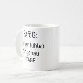Unispruch "reicher für 3d" Geschenk, Studenten Kaffeetasse (Vorderseite Links)