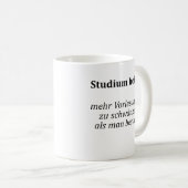Unispruch "Studium heißt..." Geschenk, Studenten Kaffeetasse (VorderseiteRechts)