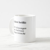 Unispruch "Studium heißt..." Geschenk, Studenten Kaffeetasse (Vorderseite Links)