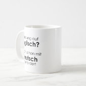 Unispruch "Vorlesung auf Eng" Geschenk, Studenten Kaffeetasse (Vorderseite Links)