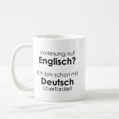 Unispruch "Vorlesung auf Eng" Geschenk, Studenten Kaffeetasse (Links)