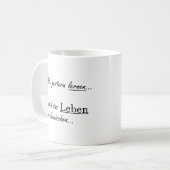 Unispruch "wollte lernen" Geschenk, Studenten Kaffeetasse (Vorderseite Links)