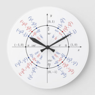 Unit Circle Math Geek Funny Nerd Student Große Wanduhr