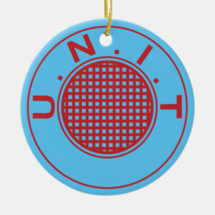 UNIT-Schmuck blau Keramik Ornament