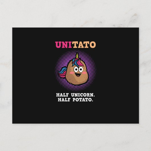 Unitato Half Einhorn Halb Kartoffel Funny Gemüse Postkarte (Vorderseite)