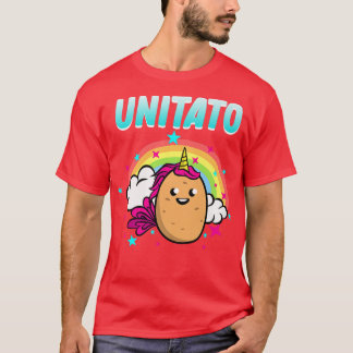 Unitato Half Unicorn Halb Kartoffel Funny Vepflanz T-Shirt