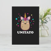 Unitato Unicorn Potato Niedlich Gemüsefritten Einladung (Stehend Vorderseite)