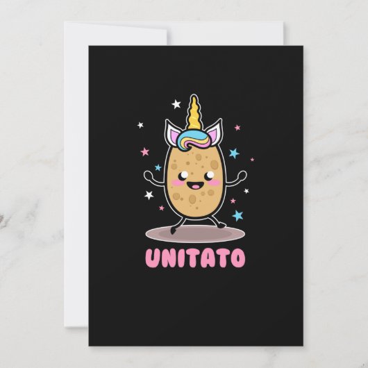 Unitato Unicorn Potato Niedlich Gemüsefritten Einladung (Vorderseite)