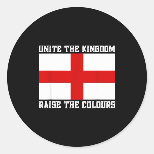 Unite The Kingdom St George Cross Runder Aufkleber (Vorderseite)
