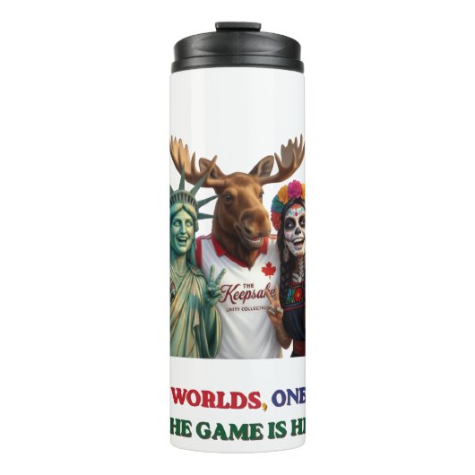 United 2026 Unity Selfie Wasserflasche Thermosbecher (Vorderseite)
