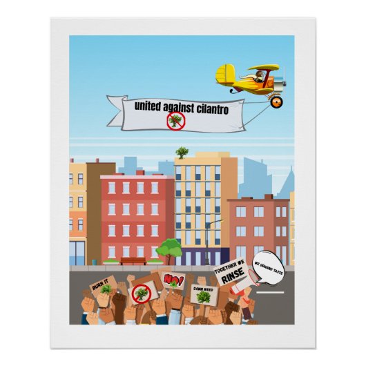 United Against Cilantro - Funny Anti-Cilantro Poster (Vorderseite)