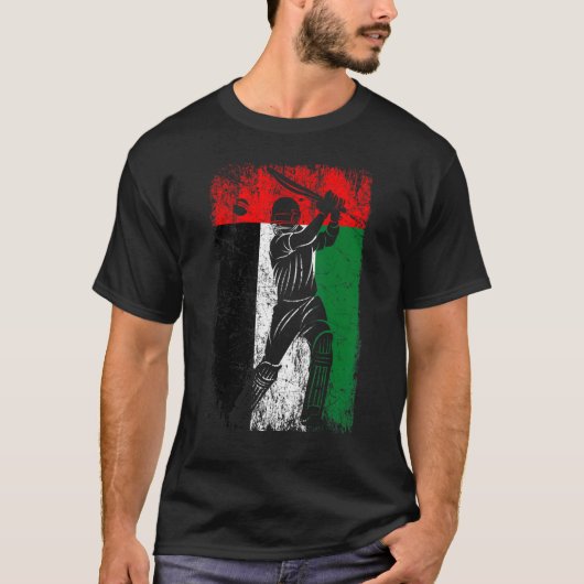 United Arab Emirates Flag Cricket Fan Player Coach T-Shirt (Vorderseite)