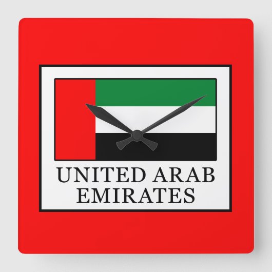 United Arab Emirates Quadratische Wanduhr (Vorderseite)