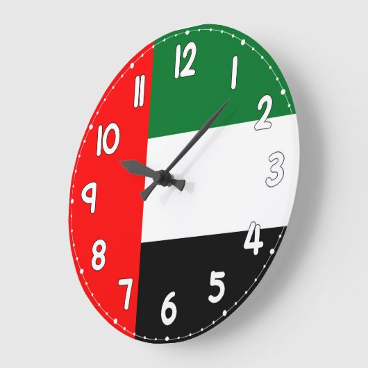 United Arab Emirates UAE Flag Wall Clock Große Wanduhr (Winkel)