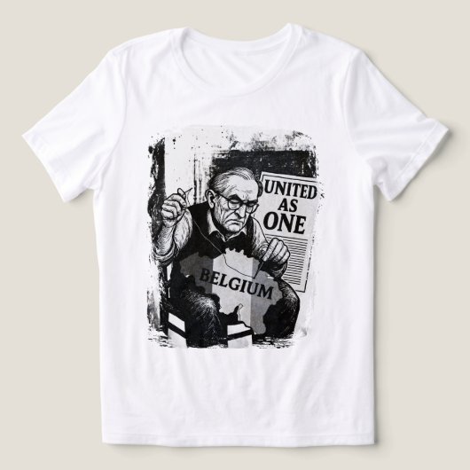 United as one - Belgium Black & White Art T - Shir Tri-Blend Shirt (Design Vorderseite)