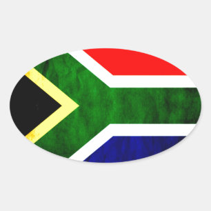 United by Beauty: South African Flag Design Ovaler Aufkleber