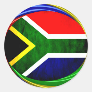 United by Beauty: South African Flag Design Runder Aufkleber