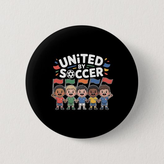 United By Soccer multikultureller Fan Button (Vorderseite)