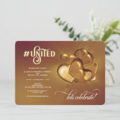 United Gold Party Einladung (Stehend Vorderseite)