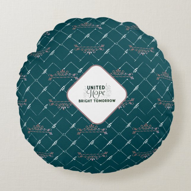 United Hope Bright Tomorrow Rundes Kissen (Vorderseite)
