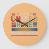 United Hope Strong Nation.Wall Clock Große Wanduhr (Vorderseite)