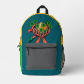 United in Green - Kleeblatt Motion Globe Bedruckter Rucksack (Vorderseite)